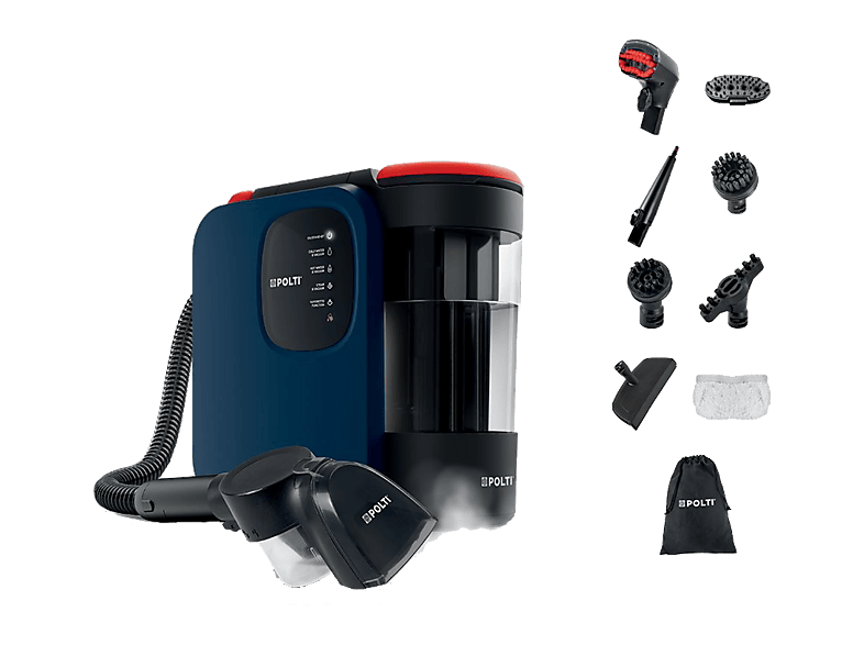 POLTI StainOver Pet SC40 — Aspirador de tapicerías, 2000 W, Vapor, Azul, 4 funciones en 1