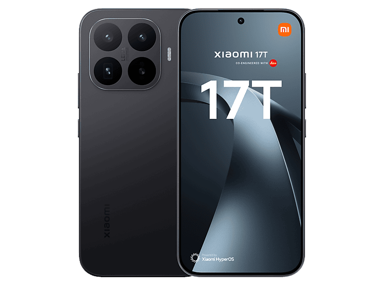 XIAOMI — Xiaomi 17T, Negro, 256GB, 12GB RAM, 6.59" POLED, MediaTek Dimensity 8500, 6500mAh, Ultra de 4 nm
