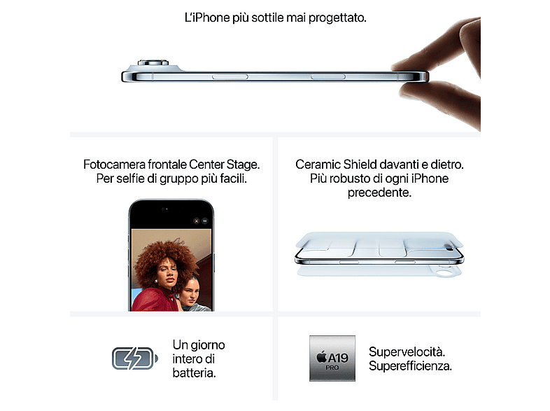 APPLE iPhone Air — Smartphone, Negro, 512 GB, 12 GB RAM, 120 Hz, vista 6