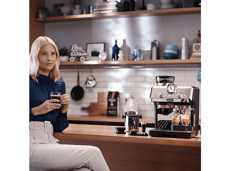 DE LONGHI — Cafetera express, De'Longhi La Specialista Mini Arte EC9155.MB, 1400W, Negro, 15bar, vista 7