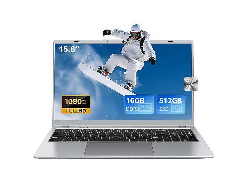 VANWIN N156SPP142 — Portátil, 16 GB RAM, 512 GB SSD, 15,6" Full-HD, Intel® Pentium® Gold 6500Y(Frecuencia máxima 3,4 GHz)