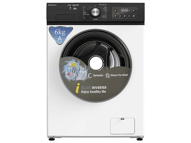 JOCEL JLR014184 — Lavadora carga frontal, 6 kg, 16 programas, Negro, Blanco