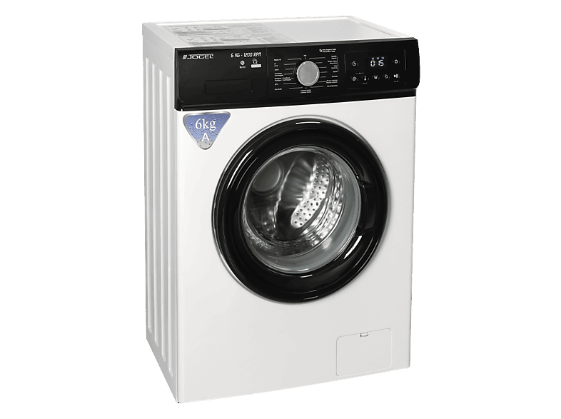 JOCEL JLR014184 — Lavadora carga frontal, 6 kg, 16 programas, Negro, Blanco, vista 2