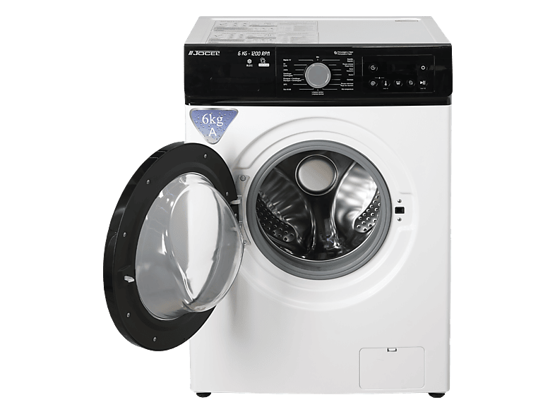JOCEL JLR014184 — Lavadora carga frontal, 6 kg, 16 programas, Negro, Blanco, vista 3