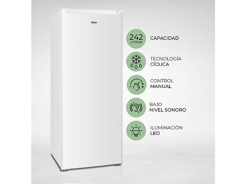 SVAN SR145501E — Frigorífico una puerta, Altura 1430 mm, Blanco, Capacidad 242 l, vista 4