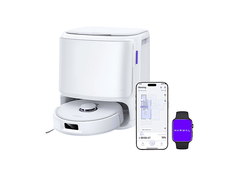 NARWAL Freo X10 Pro — Robot aspirador, Blanco, 220 V, Potencia de succión 11,000 Pa, Depósito 2,5 l, vista 2