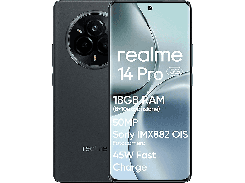 REALME 14 Pro 5G — Smartphone, Gris, 256 GB, 8 GB RAM, 6000 mAh