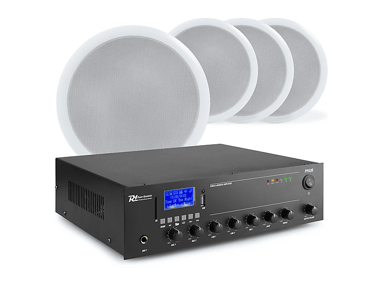 POWER DYNAMICS — Altavoz de gran potencia, White, PPA30 + CSPB6 POWER DYNAMICS