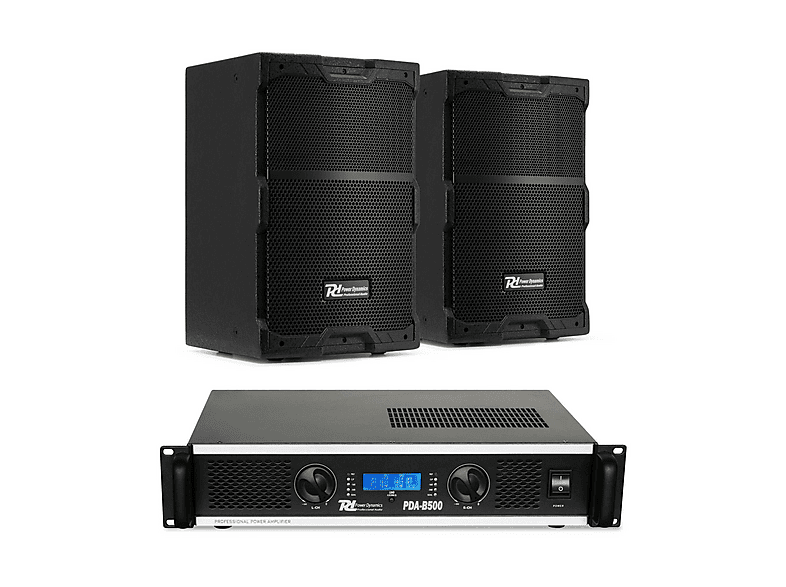 POWER DYNAMICS — Altavoz de gran potencia, Black, PDY210 kit with amplifier POWER DYNAMICS