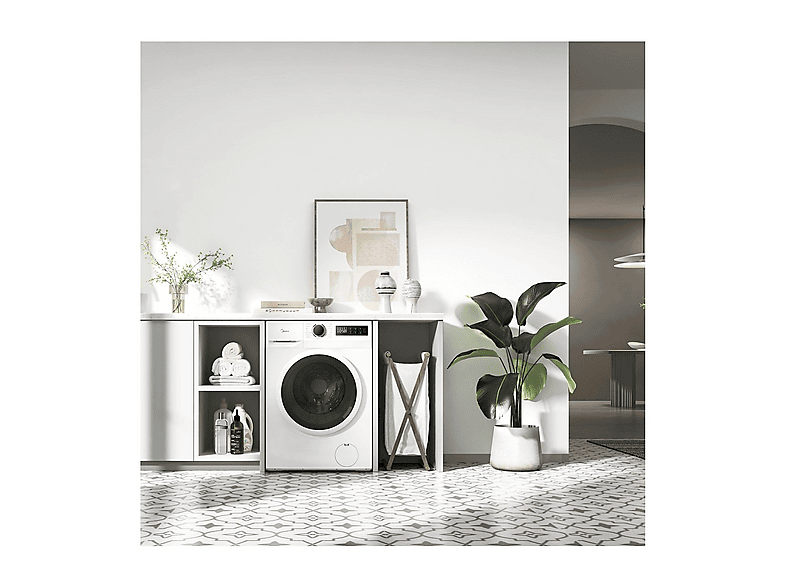 MIDEA MF110W90BA10 — Lavadora carga frontal, 9 kg, 15 programas, Blanco, 1351 rpm, vista 7