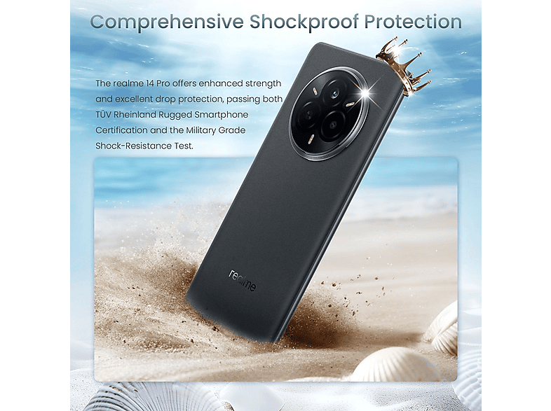 REALME 14 Pro+ 5G — Smartphone, 120Hz, Gris, 256 GB, 8 GB RAM, vista 9