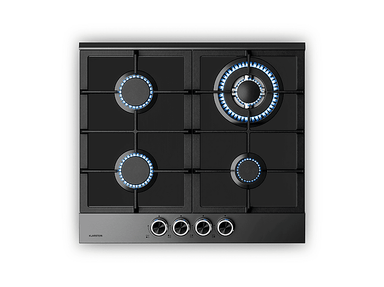 KLARSTEIN Verosteel — Placa de gas, 58,40 cm, Negro, 4 zonas, vista 2