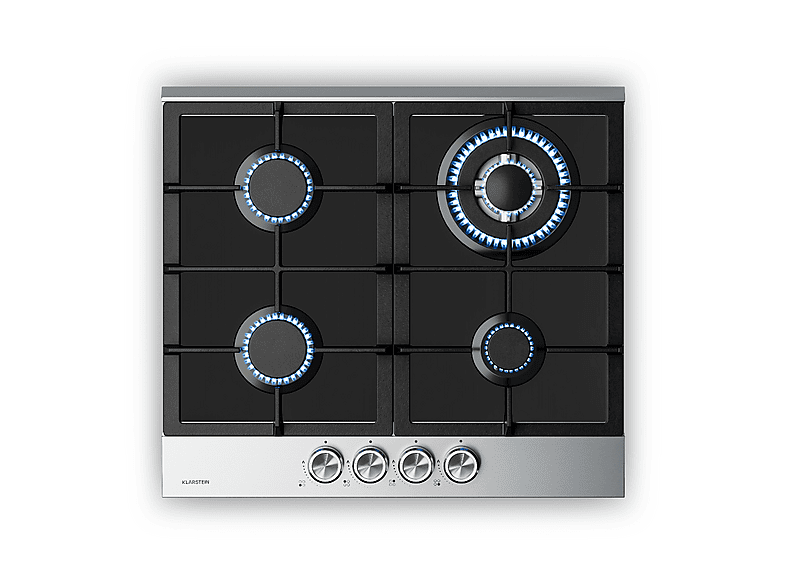 KLARSTEIN Verosteel — Placa de gas, 58,40 cm, Plata, 4 zonas, vista 2