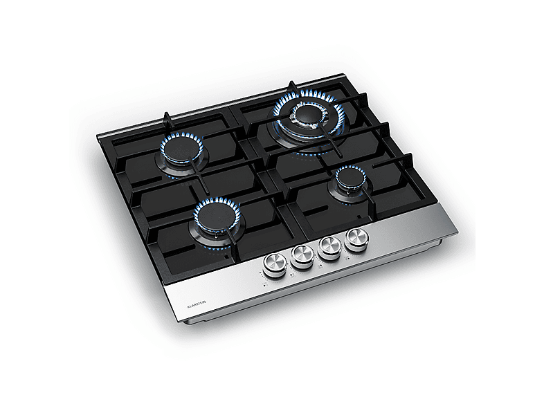 KLARSTEIN Verosteel — Placa de gas, 58,40 cm, Plata, 4 zonas, vista 3