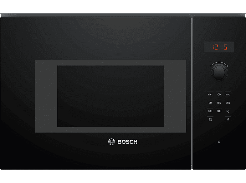 BOSCH Serie 4 BFL523MB1F — Microondas integrable, 800 W, Negro, 5 potencia, 20 l