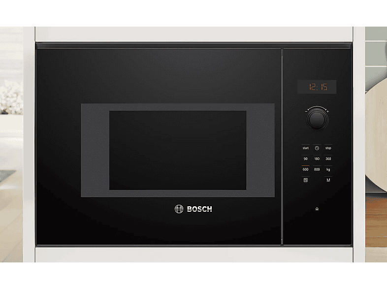 BOSCH Serie 4 BFL523MB1F — Microondas integrable, 800 W, Negro, 5 potencia, 20 l, vista 2