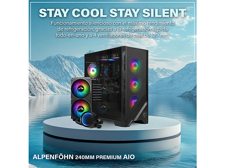 HYPER BYTE Gen2 Gaming | completo set PC — Pack PC gaming, 16 GB RAM, 1000 GB SSD, AMD Ryzen 7 5700G, Radeon™ RX Vega 8, vista 3