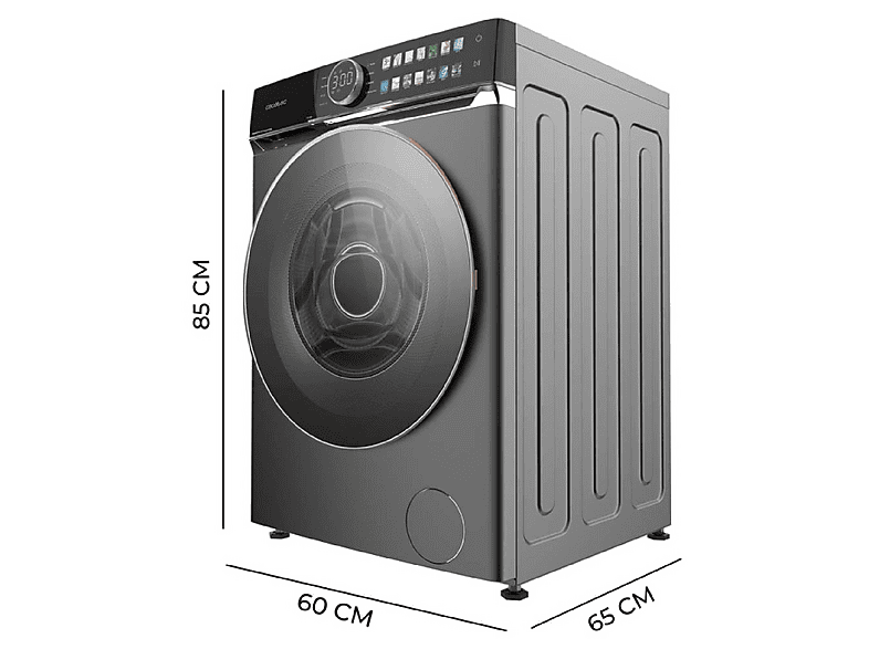 CECOTEC Bolero DressCode 12980 Direct Drive Steel A — Lavadora carga frontal, 12 kg, Negro, vista 2