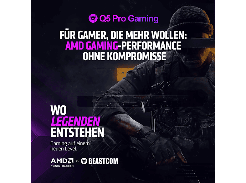 BEASTCOM Q5 | Pro Gaming — PC Gaming, 16 GB RAM, 1 TB SSD, Blanco, AMD Ryzen™ 7 5700X, vista 5