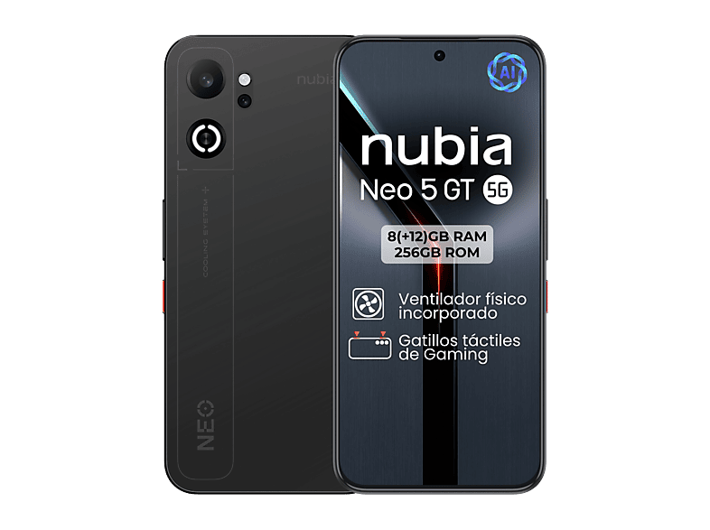 ZTE nubia NEO 5 GT — Smartphone, 256GB, 8GB RAM, 6210mAh, Obsidian Black
