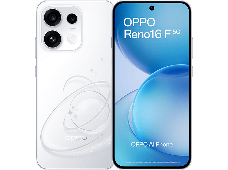 OPPO Reno16 F — Smartphone, Blanco, 256 GB, 8 GB RAM, 6500 mAh