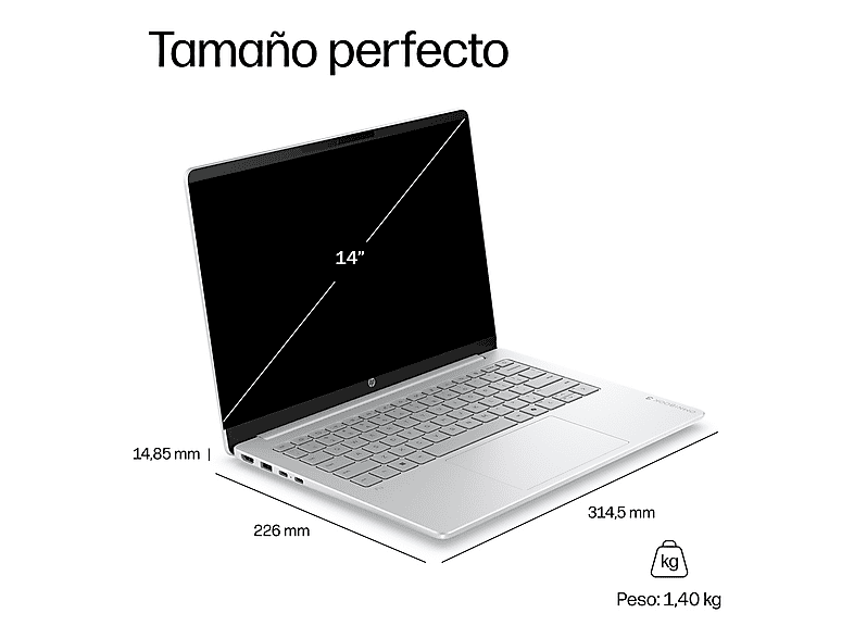 HP OmniBook 3 Next Gen AI 14-hs0001nsx Copilot+PC — Portátil, 16 GB RAM, 512 GB SSD, 14" 2K, Intel® Core™ Ultra 7 355, vista 4