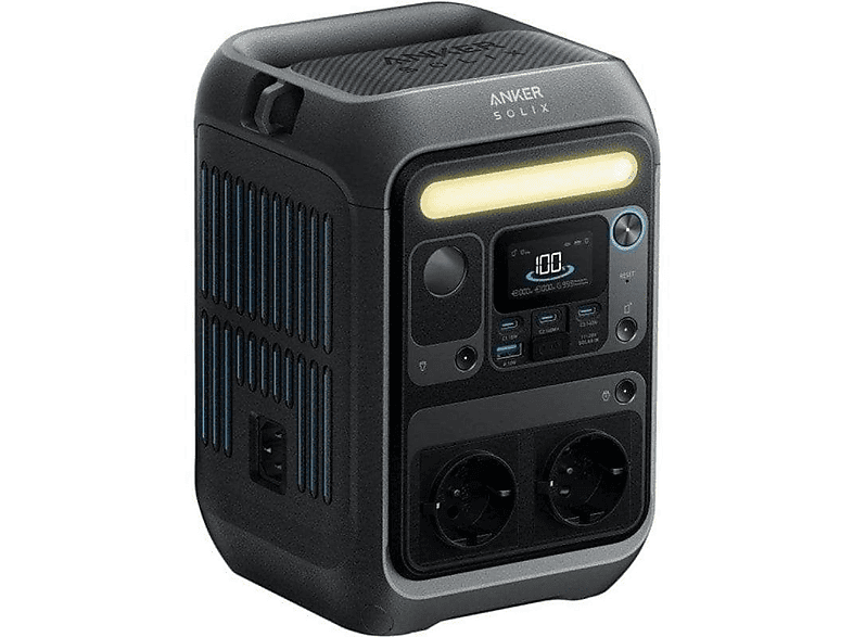 ANKER SOLIX C300X — Estación de energía, 288Wh LiFePO4 7 puertos 300W AC/Solar, Gris, vista 4