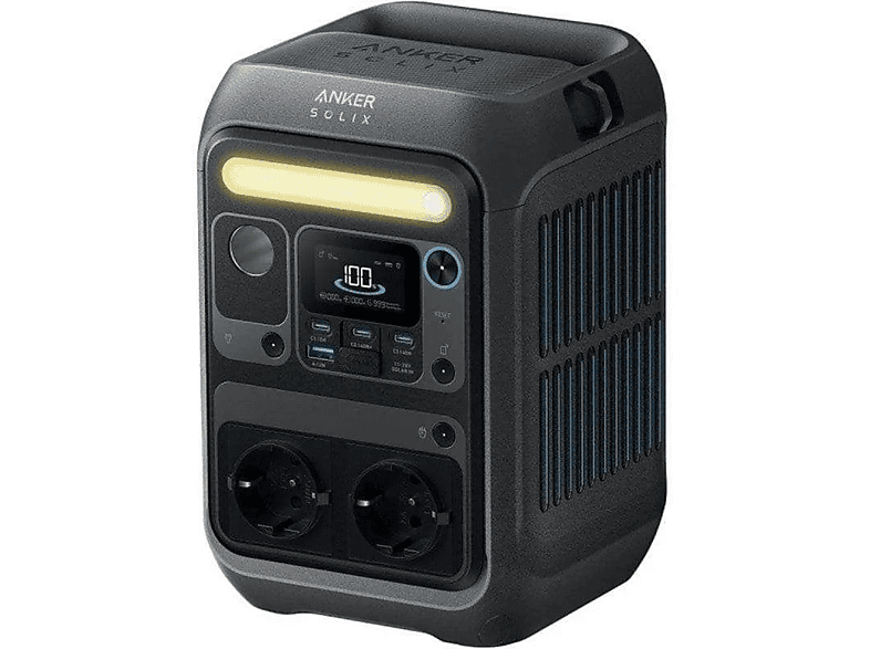 ANKER SOLIX C300X — Estación de energía, 288Wh LiFePO4 7 puertos 300W AC/Solar, Gris, vista 5