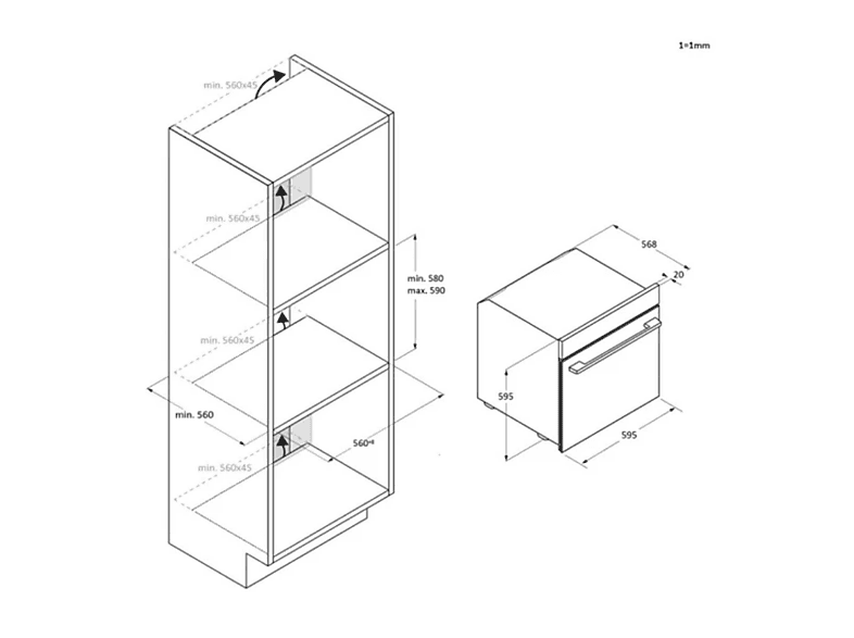 HAIER H6 ID2P3T1HTB — Horno, Multifunción, 60 cm, Negro, Limpieza hidrolítica, vista 2