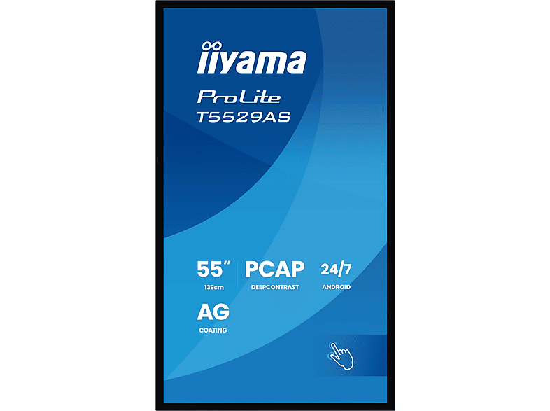 IIYAMA iiyama T5529AS-B1AG — Pantalla de señalización digital, Negro, UHD 4K, vista 2