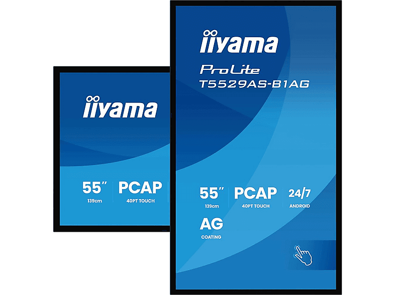 IIYAMA iiyama T5529AS-B1AG — Pantalla de señalización digital, Negro, UHD 4K, vista 5