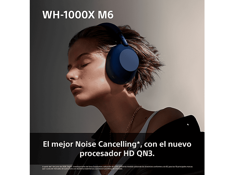 SONY WH-1000XM6 — Auriculares inalámbricos, Cómodo, Plegable, Cancelación ruido, 30h Autonomía, vista 4