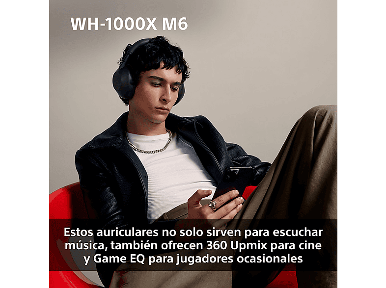 SONY WH-1000XM6 — Auriculares inalámbricos, Cómodo, Plegable, Cancelación ruido, 30h Autonomía, vista 9