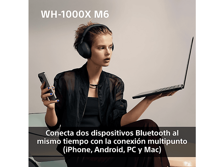 SONY WH-1000XM6 — Auriculares inalámbricos, Cómodo, Plegable, Cancelación ruido, 30h Autonomía, vista 11