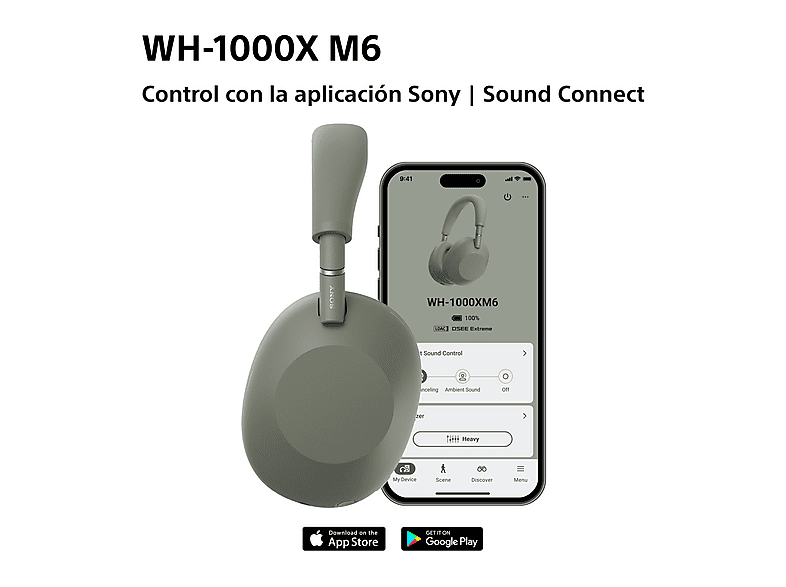 SONY WH-1000XM6 — Auriculares inalámbricos, Cómodo, Plegable, Cancelación ruido, 30h Autonomía, vista 12