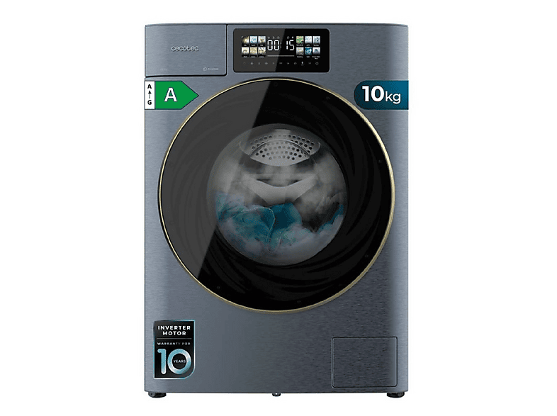 CECOTEC Bolero DressCode 10950 Autodose Inverter 3D Ice Blue A — Lavadora carga frontal, 10 kg, gris