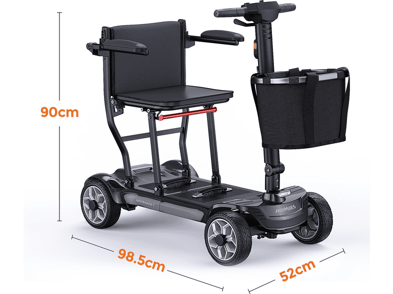HILLMILES EASE 2 PRO — Scooter de Movilidad, Negro, vista 9