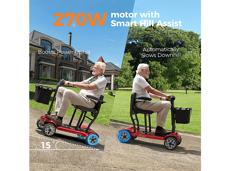 HILLMILES EASE 2 PRO — Scooter de Movilidad, Azul, vista 6
