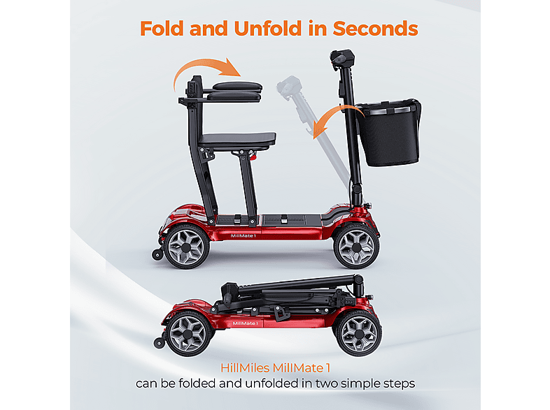 HILLMILES EASE 2 PRO — Scooter de Movilidad, Azul, vista 8