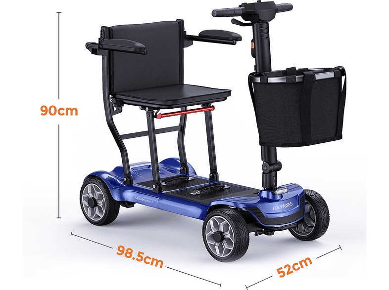 HILLMILES EASE 2 PRO — Scooter de Movilidad, Azul, vista 9