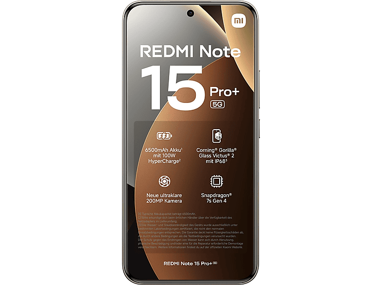 XIAOMI REDMI NOTE 15 PRO+ 6,83P/5G/8N/12+512GB/BR       — Smartphone, Marrón, 12 GB RAM, 6500 mAh, Móvil Android, vista 3