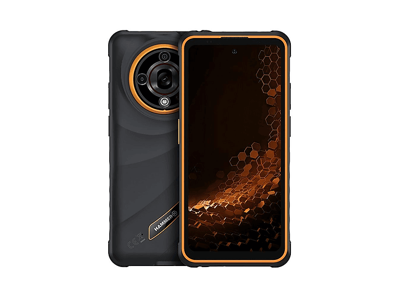HAMMER TEL001109 — Smartphone, 128 GB, 8 GB RAM, 6050 mAh, Negro / Naranja