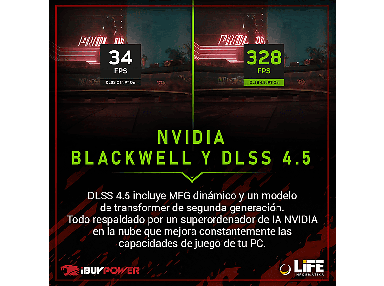 IBUYPOWER Fighter Fenix X Lite — PC Gaming, 16 GB RAM, 1 TB SSD, Negro, AMD Ryzen 7 5700X, vista 6