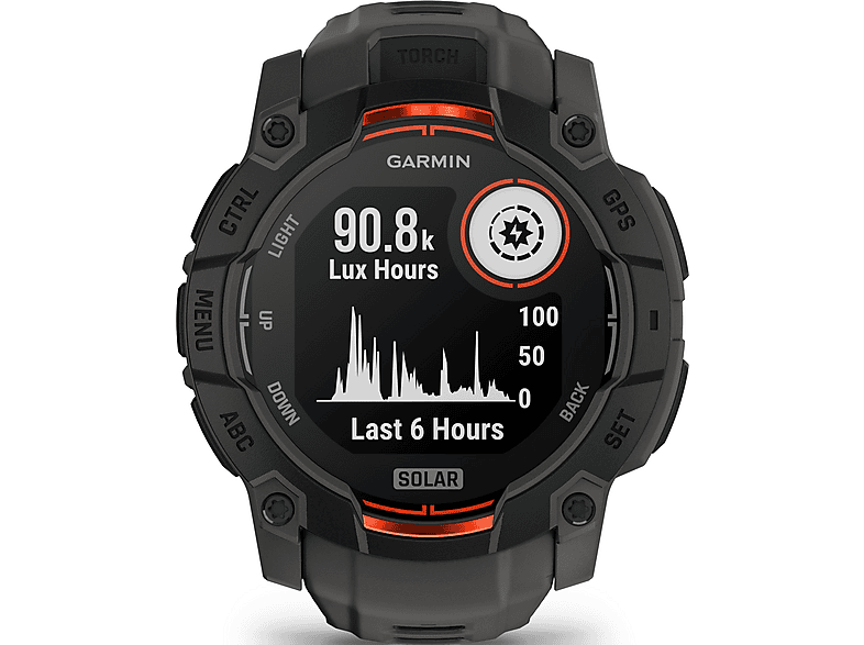 GARMIN Garmin Instinct 3 Solar — Smartwatch, Negro, Fibre Reinforced Plastic (FRP), vista 2