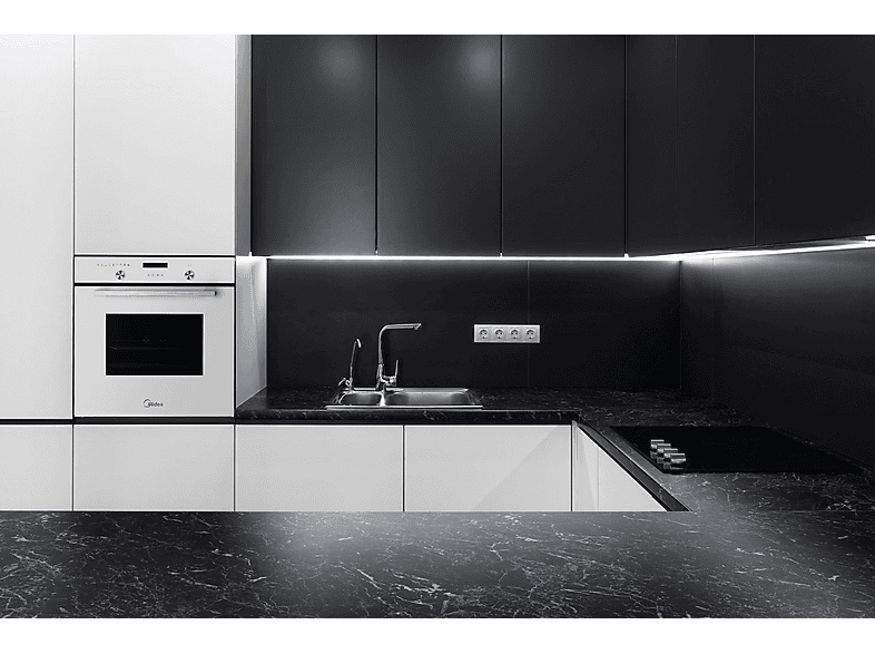 MIDEA MBON5M90E5-WH — Horno multifunción, 60 cm, Blanco, Integrado + Libre instalación, 70 l, vista 2