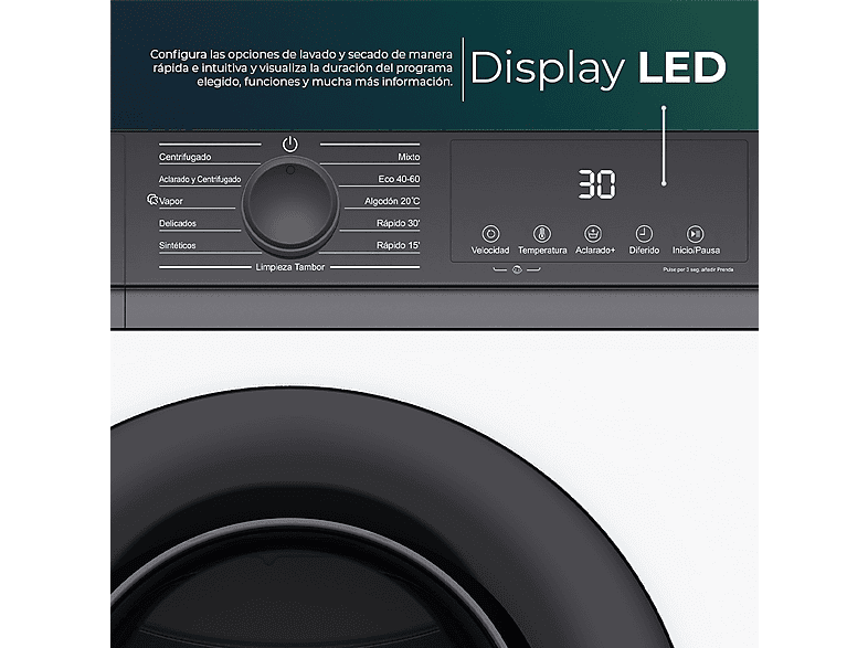 SVAN SL6203AIDV — Lavadora carga frontal, 6 kg, 11 programas, Blanco, 1200 rpm, vista 2