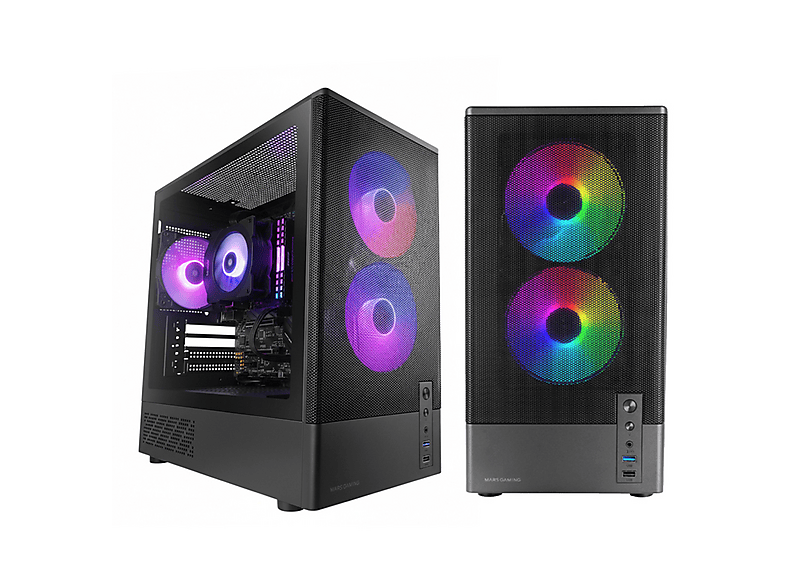 NEOPC Mars Gaming MC ONYX — Pack PC Gaming, 8 GB RAM, 480 GB SSD, Windows, Negro, vista 2