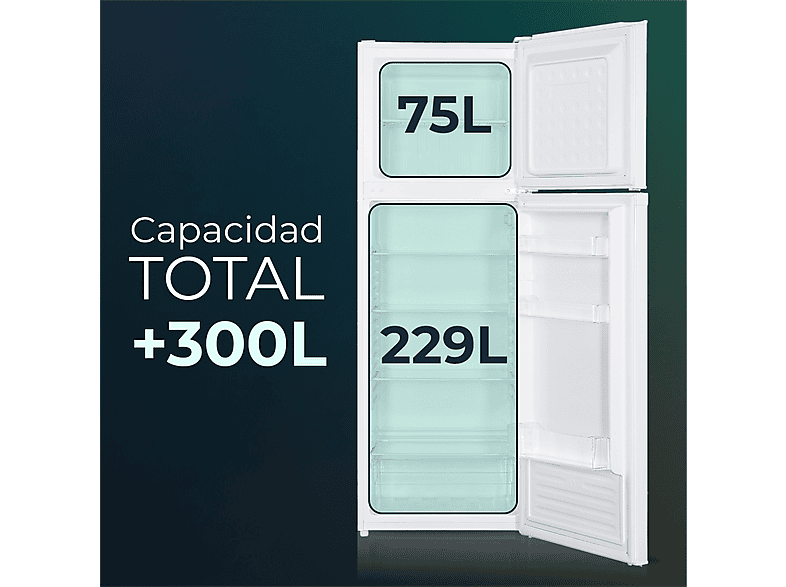 SVAN SF17601E — Frigorífico dos puertas, Altura 172,0 cm, Blanco, Capacidad 304 l, vista 2