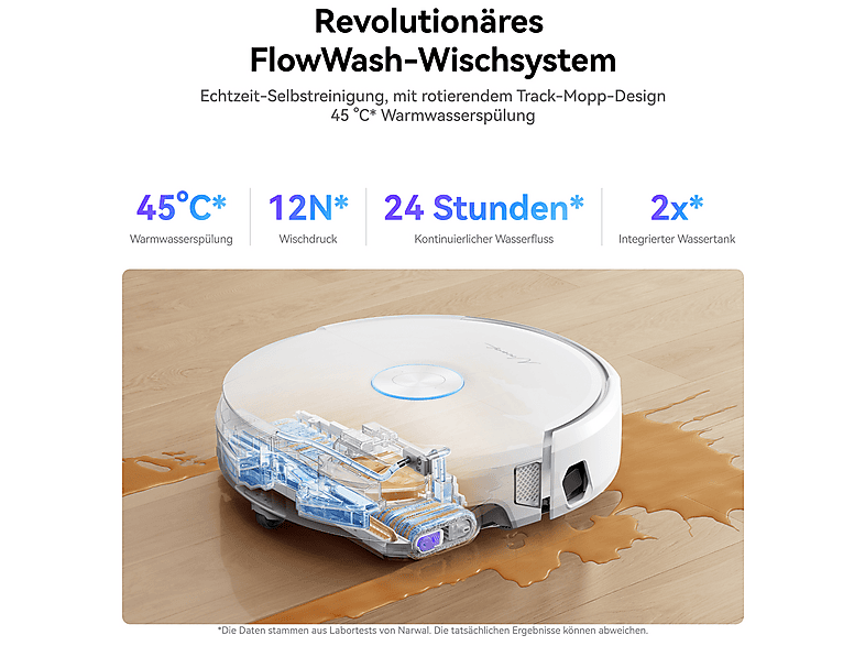 NARWAL Robot Aspirador Narwal Freo Galaxy Plata con Lavado Automático del Mopa — Robot aspirador, 65 W, Potencia de succión 22 kPa, Depósito 2,5 l, A…, vista 6