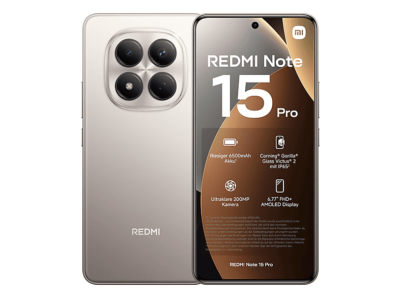 XIAOMI Redmi Note 15 Pro 4G — Smartphone, Plata, 512 GB, 12 GB RAM, 6500 mAh
